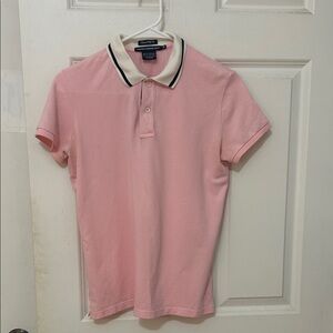 Ralph Lauren golf polo shirt, tailored golf fit, size medium pink cotton blend